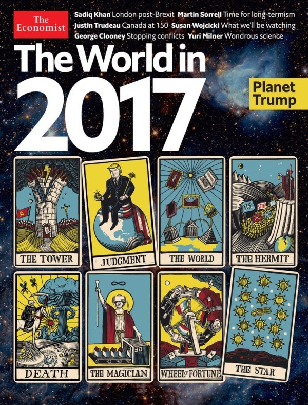 Обложка The Economist «Мир в 2017 году» — Что год грядущий нам готовит