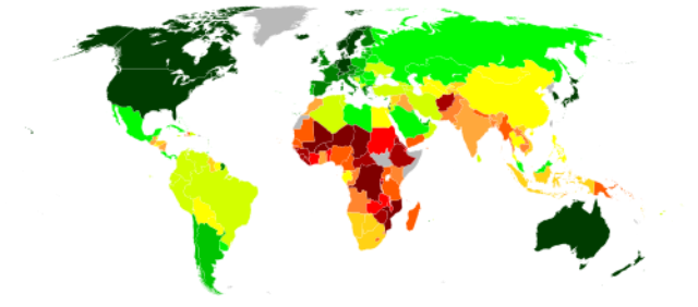 Страны мира, по Индексу развития человеческого капитала.
