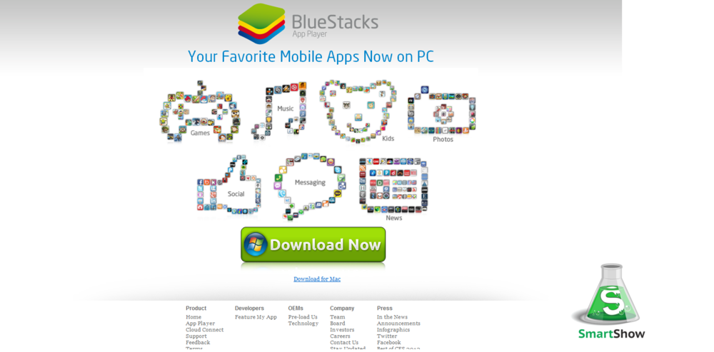 Скриншот для статьи Рустама Ниязова, SmartShow, тема BlueStack