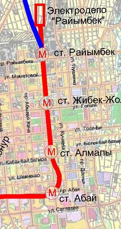 Карта: алматинский метрополитен