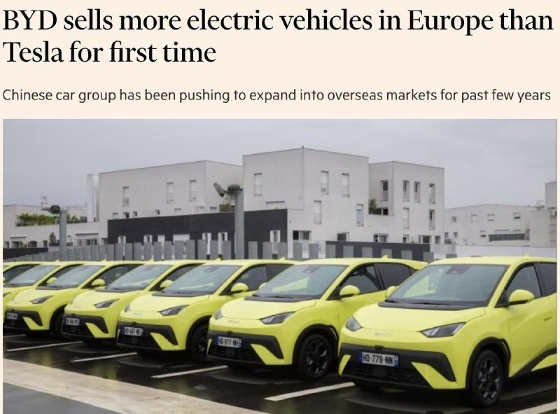 Электромобили BYD и Tesla