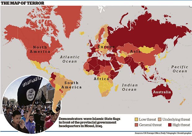 Карта террористических угроз по странам