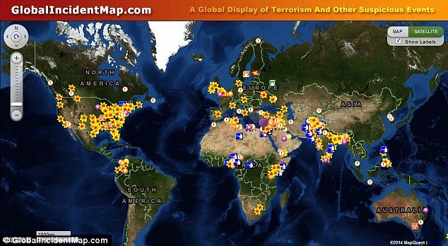 Карта убийств террористами мирных жителей