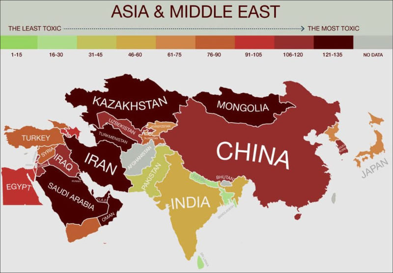 Токсичные страны Азии и среднего востока