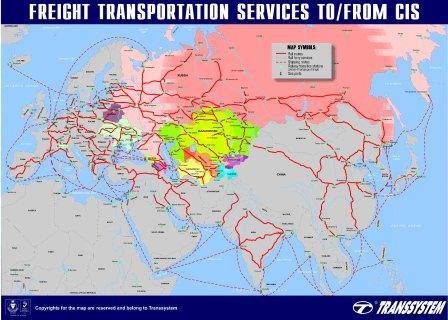 Транспортные коридоры карта