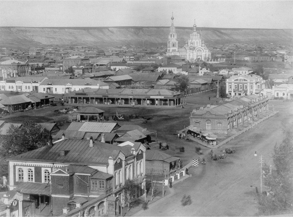 Дореволюционный город Бийск. Вид с Успенского собора