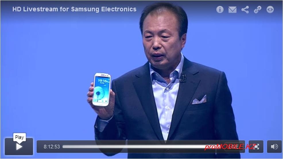 JK Shin - президент подразделения IT & Mobile Communications представил миру Galaxy S3