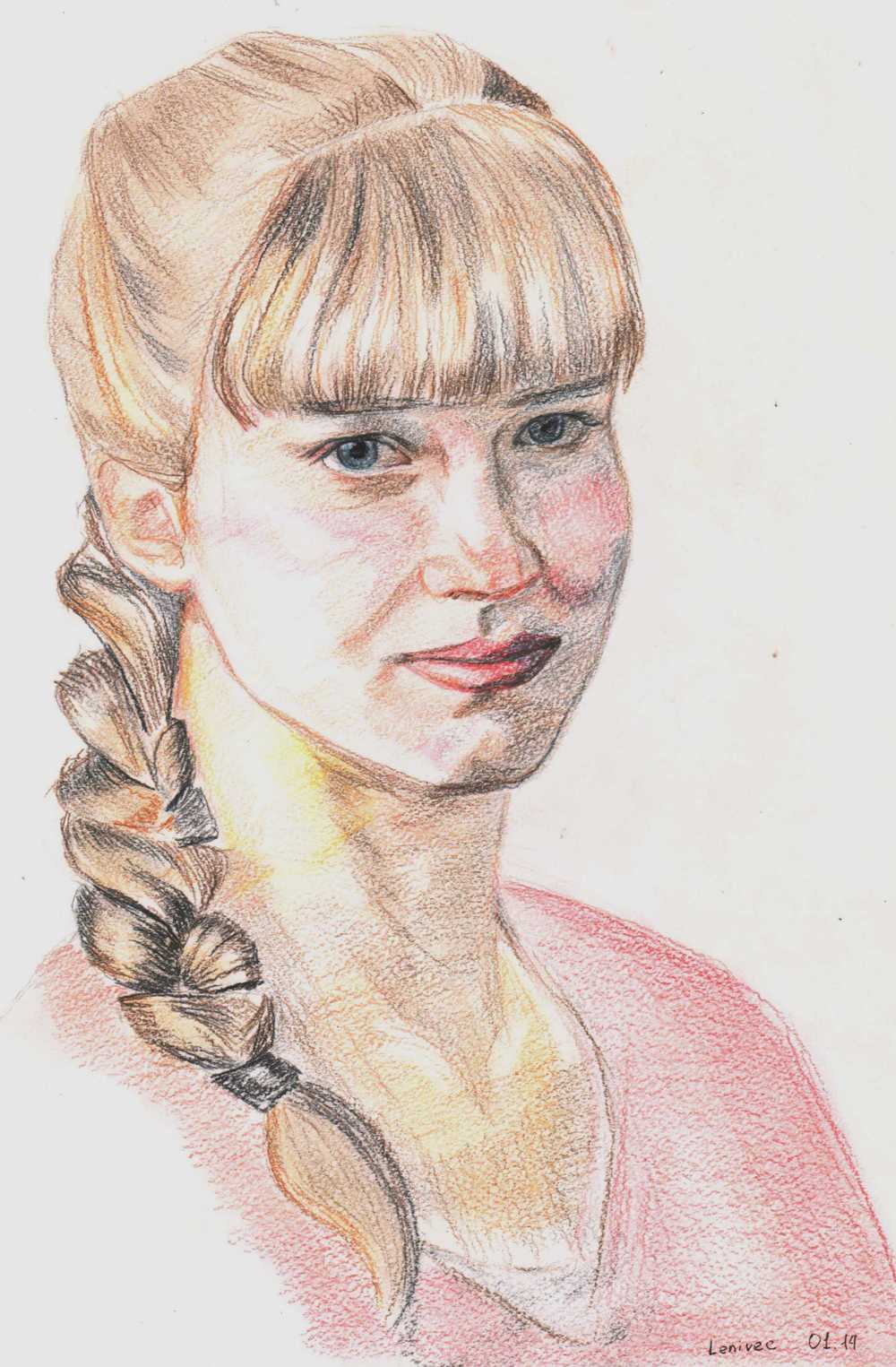 портрет карандашами, Ленивец, иллюстрация