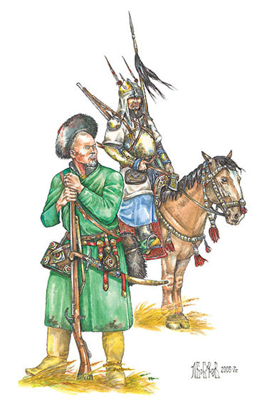 Казахский батыр с мылтыком.