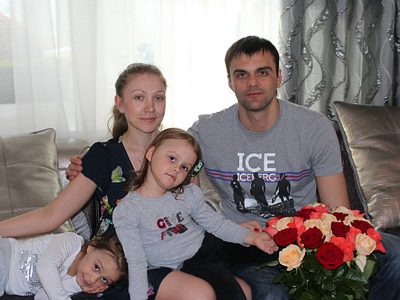 Евгений Блохин с семьей