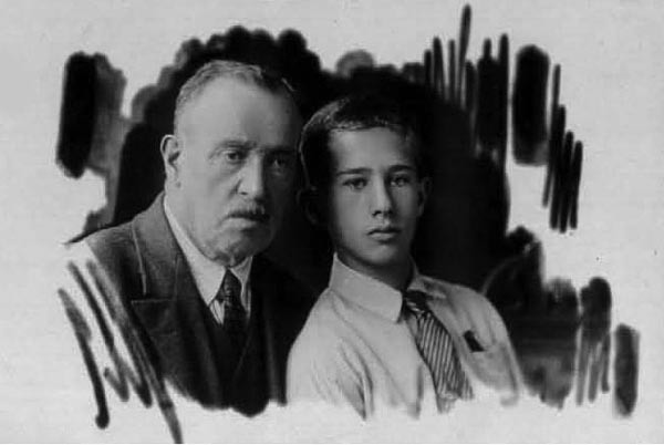 Абрам Миль с дедушкой Владимиром Борисовичем. Павлодар, 1937 г.