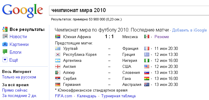 чемпионат мира по футболу 2010