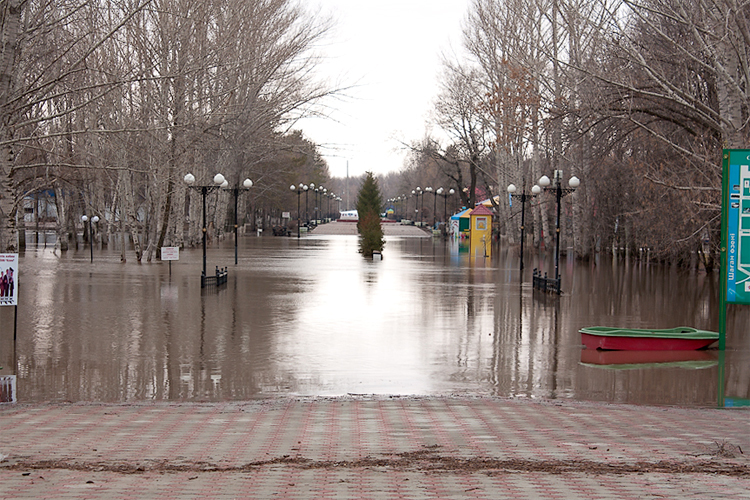 панорамные фотографии наводнения в Уральске
