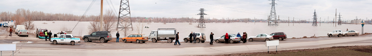 панорамные фотографии наводнения в Уральске